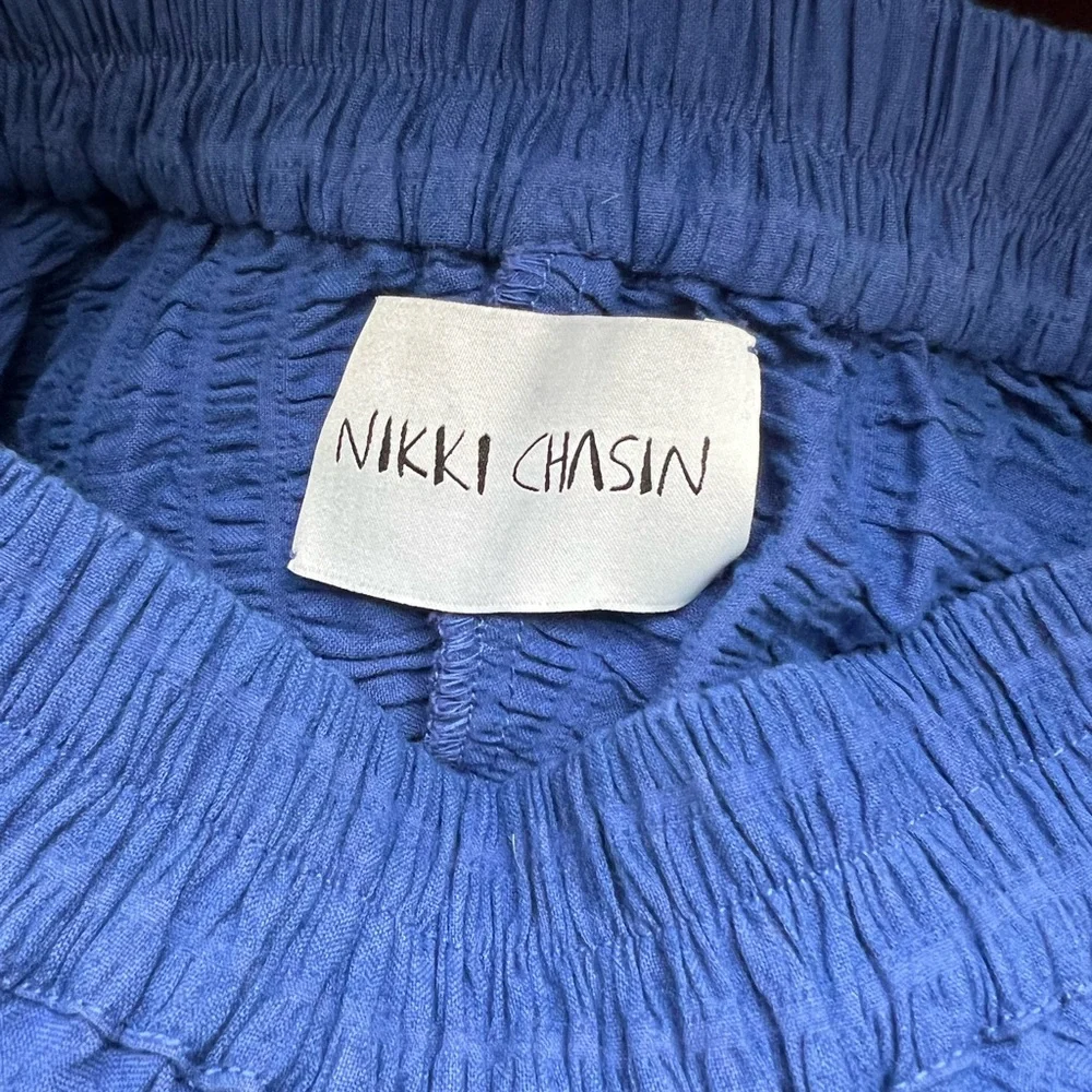 Nikki Chasin Cobalt Blue Angle Pant - High Waist, Tapered Elastic Waist - Picture 6 of 7